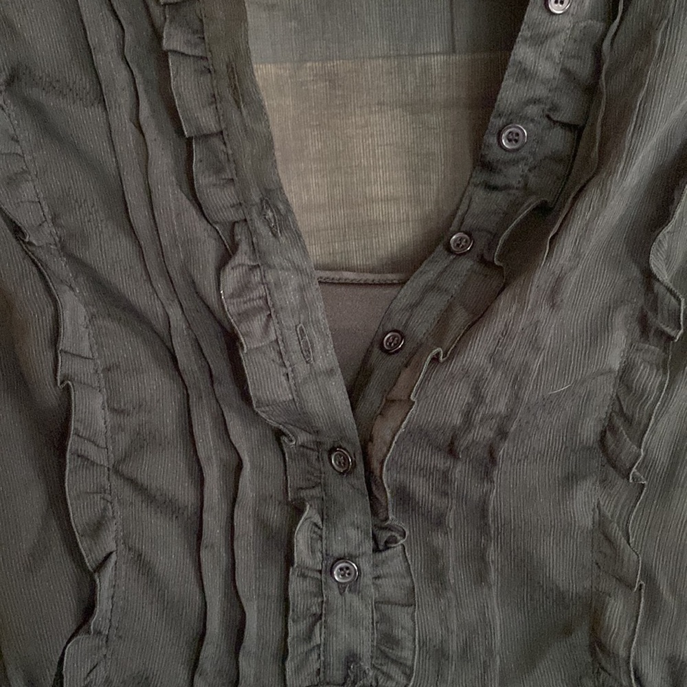 Black Ruffed Top - Picture 2 of 4
